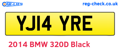 YJ14YRE are the vehicle registration plates.