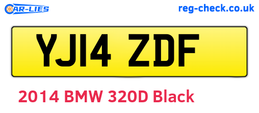 YJ14ZDF are the vehicle registration plates.