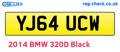 YJ64UCW are the vehicle registration plates.