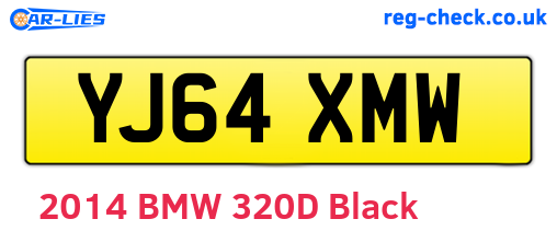 YJ64XMW are the vehicle registration plates.