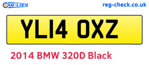 YL14OXZ are the vehicle registration plates.