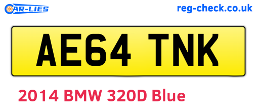 AE64TNK are the vehicle registration plates.