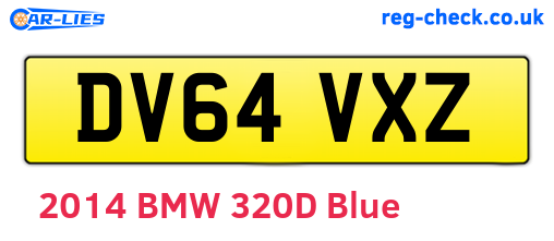 DV64VXZ are the vehicle registration plates.