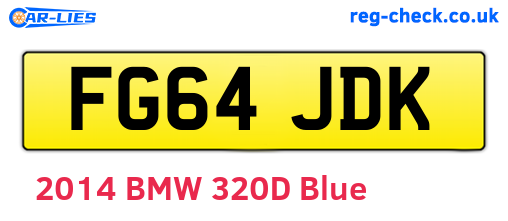 FG64JDK are the vehicle registration plates.