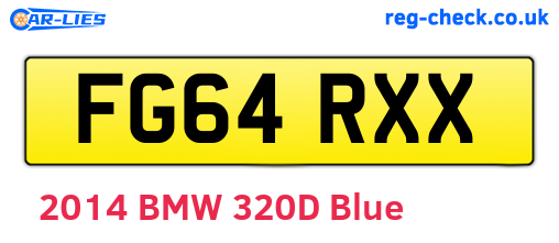 FG64RXX are the vehicle registration plates.