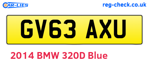 GV63AXU are the vehicle registration plates.