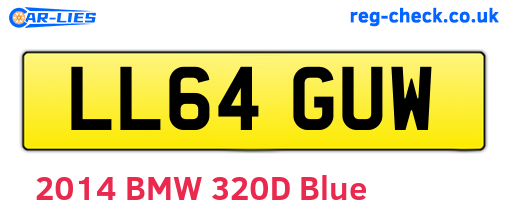 LL64GUW are the vehicle registration plates.