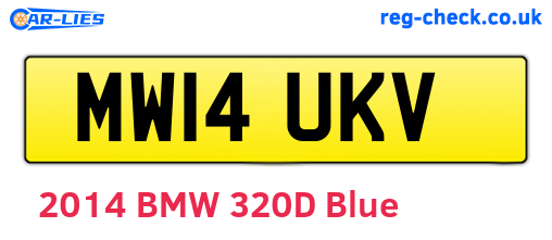 MW14UKV are the vehicle registration plates.
