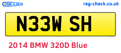 N33WSH are the vehicle registration plates.