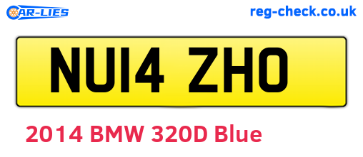 NU14ZHO are the vehicle registration plates.