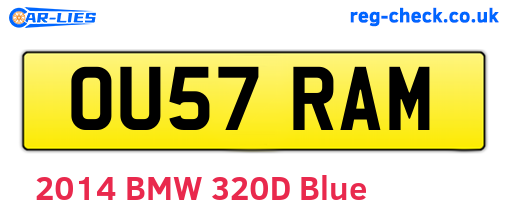 OU57RAM are the vehicle registration plates.