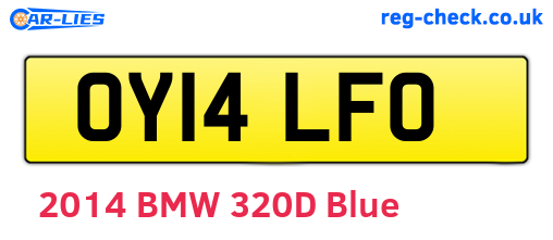 OY14LFO are the vehicle registration plates.