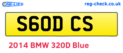 S60DCS are the vehicle registration plates.