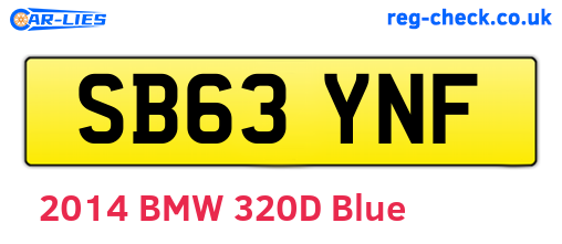 SB63YNF are the vehicle registration plates.