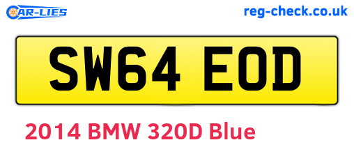 SW64EOD are the vehicle registration plates.
