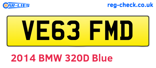 VE63FMD are the vehicle registration plates.