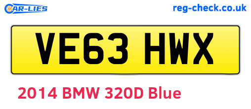VE63HWX are the vehicle registration plates.