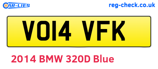 VO14VFK are the vehicle registration plates.