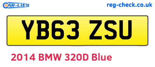 YB63ZSU are the vehicle registration plates.