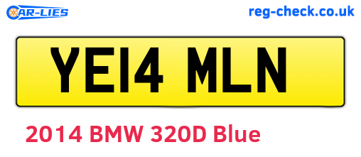 YE14MLN are the vehicle registration plates.