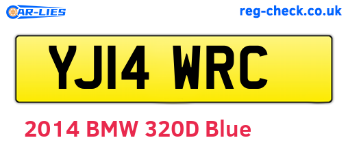 YJ14WRC are the vehicle registration plates.