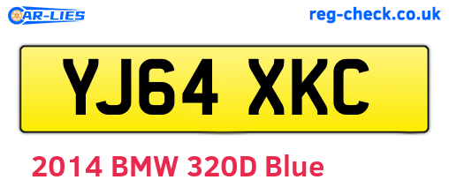 YJ64XKC are the vehicle registration plates.