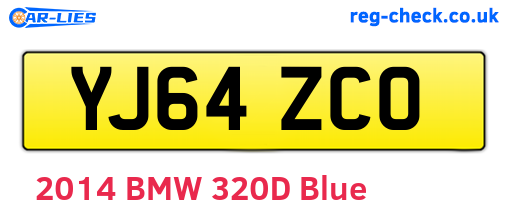 YJ64ZCO are the vehicle registration plates.