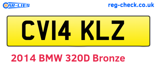CV14KLZ are the vehicle registration plates.
