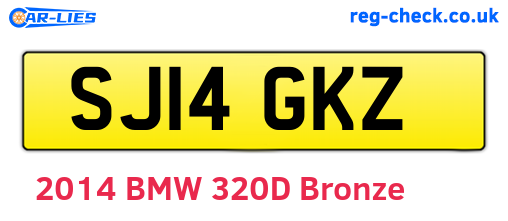 SJ14GKZ are the vehicle registration plates.