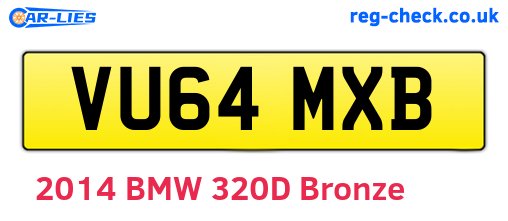 VU64MXB are the vehicle registration plates.