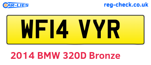 WF14VYR are the vehicle registration plates.