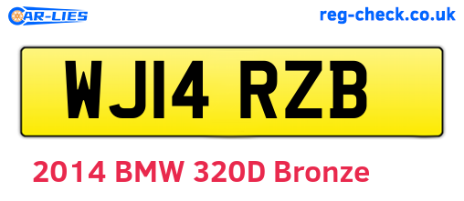 WJ14RZB are the vehicle registration plates.