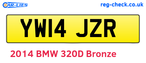 YW14JZR are the vehicle registration plates.