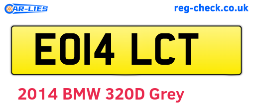 EO14LCT are the vehicle registration plates.