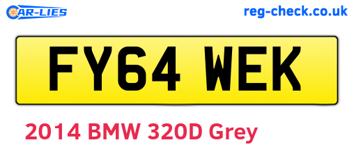 FY64WEK are the vehicle registration plates.