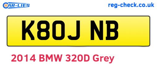 K80JNB are the vehicle registration plates.