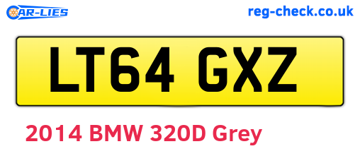 LT64GXZ are the vehicle registration plates.