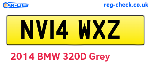 NV14WXZ are the vehicle registration plates.