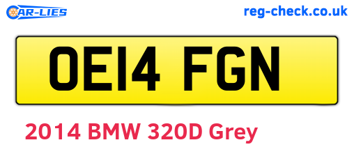 OE14FGN are the vehicle registration plates.
