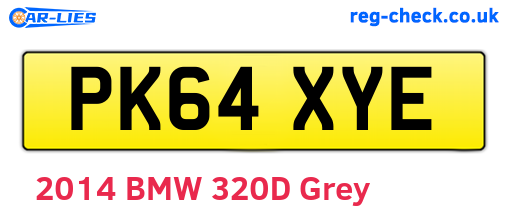 PK64XYE are the vehicle registration plates.
