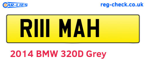 R111MAH are the vehicle registration plates.