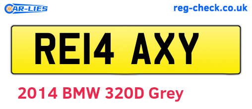 RE14AXY are the vehicle registration plates.
