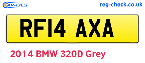 RF14AXA are the vehicle registration plates.
