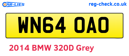 WN64OAO are the vehicle registration plates.