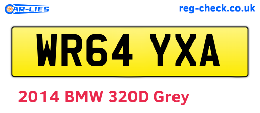 WR64YXA are the vehicle registration plates.
