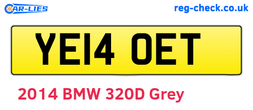 YE14OET are the vehicle registration plates.