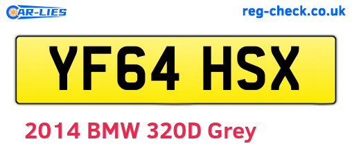 YF64HSX are the vehicle registration plates.