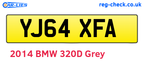 YJ64XFA are the vehicle registration plates.
