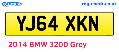 YJ64XKN are the vehicle registration plates.