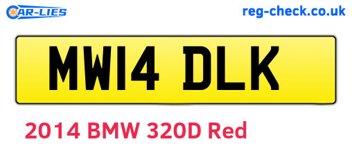 MW14DLK are the vehicle registration plates.